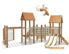 濟南XS-HT-MZ0008高檔木質兒童組合滑梯