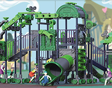 威海XS-JM7018最新積木系列兒童滑梯